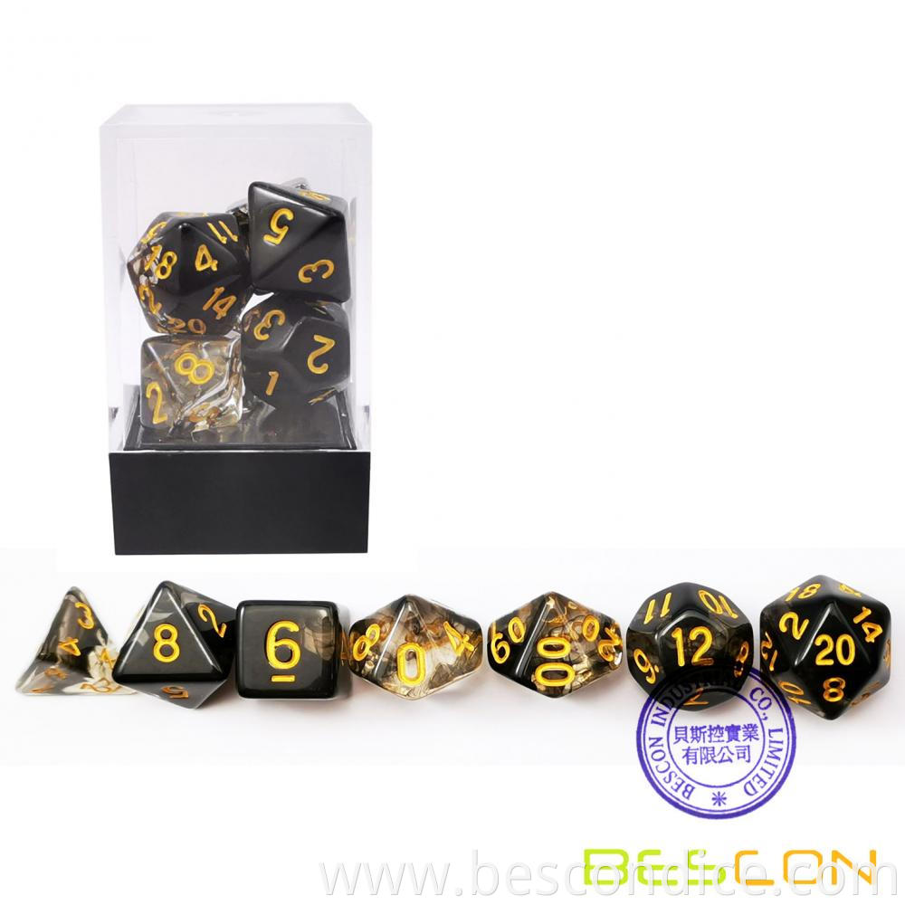 Crystal Black Dungeons And Dragons Dice Set 3